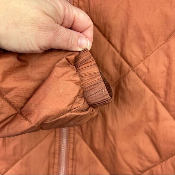 Madewell Reversible‎ Full Zip Sherpa Puffer Jacket Warm Umber Women’s Sz S - Picture 8 of 15